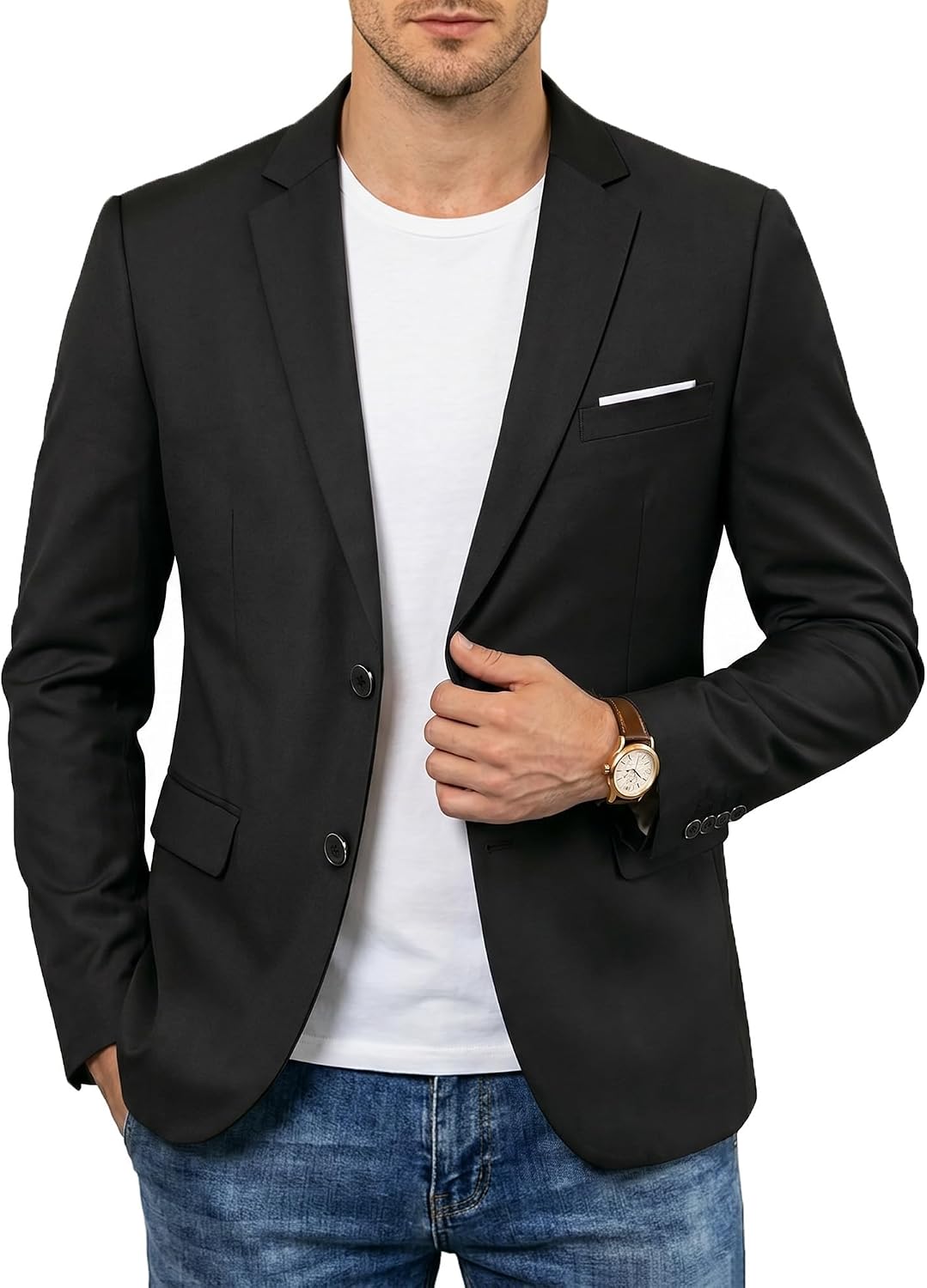 MrSure Slim-Fit Two-Button Lightweight Blazer